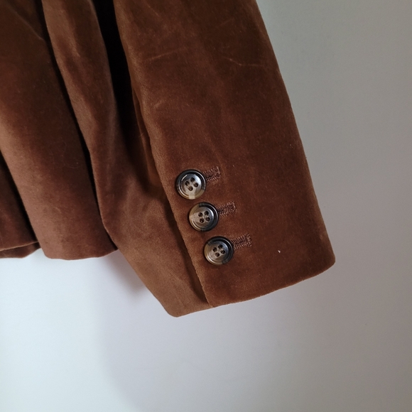 Vintage Silver Unicorn Burnt Orange/Brown Faux Suede Women’s Blazer Sz 13 Button - Picture 12 of 16